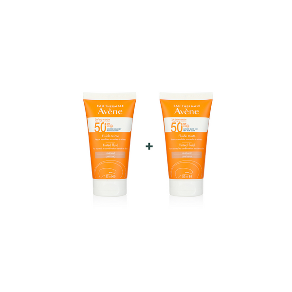 Eau Thermale Avène SUNKIT SPF 50 TINTED FLUID FOR COMBINATION SENSITIVE SKIN UNIFYING ULTRA-LIGHT 50ml + 1 FREE