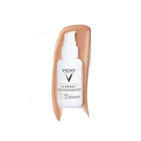 VICHY CAPITAL SOLEIL SPF 50 UV-AGE DAILY ANTI PHOTO-AGEING WATER FLUID TINTED 40ml